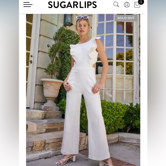 Sugar+lips White denim Jumpsuit - Picture 1 of 8